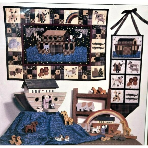 Vintage Mumm's the Word Quilt Pattern Noah & Friends Quilted Wall Hanging Ark An - Picture 2 of 4
